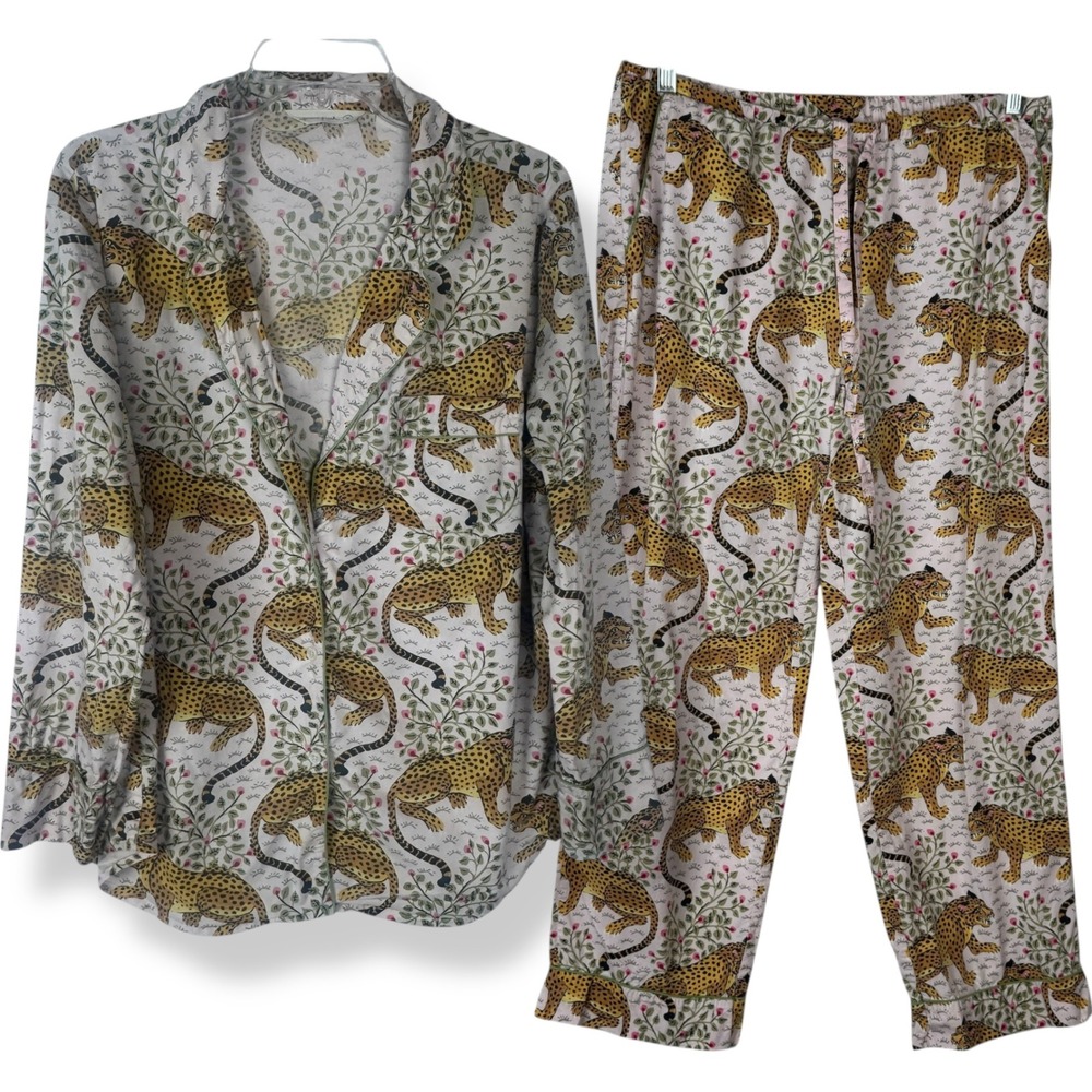 Printfresh Leopard Print Pajama Set - White And B… - image 1